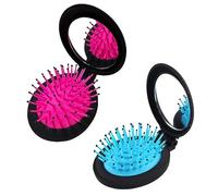 JOCXZI Cepillo de viaje con espejo - 2Pcs tamaño bolsillo compacto, espejo plegable, mini juego de cepillos emergentes, cepillo de bolsillo, fácil de guardar en su bolso