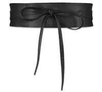 JOCXZI Cinturones para mujer - negro 1 pieza cinturón de señora, cinturones de cuero, cinturón Obi ancho y envolvente, cinturón con cordones