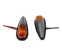 Jodriva 2 uds, for MINI, luz de motocicleta, señal giro, intermitentes, 12V, Cafe Racer FZ6R ER6N LTZ400 Z750 MT09 CBR125R Luz intermitente de motocicleta(Stripe)