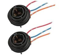 Jodriva 2x 1156 Portalámparas Cable de cobre ABS Conector de bombilla P21W / BA15S Portalámparas de luz de freno Señal de giro Luz de freno trasera Base de luz LED Soporte de montaje para luz trasera(