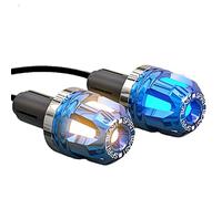 Jodriva Accesorios for motocicleta, manillar, cabeza de equilibrio, decoración, empuñaduras Motocross, protección del Motor, luces señal Luz intermitente de motocicleta(Silver-Roasted Blue)