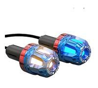 Jodriva Accesorios for motocicleta, manillar, cabeza de equilibrio, decoración, empuñaduras Motocross, protección del Motor, luces señal Luz intermitente de motocicleta(Red-Roasted Blue)