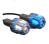 Jodriva Accesorios for motocicleta, manillar, cabeza de equilibrio, decoración, empuñaduras Motocross, protección del Motor, luces señal Luz intermitente de motocicleta(Black-Roasted Blue)