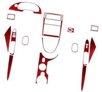 Jodriva Etiqueta Engomada Del Coche Ajuste Panel De Cambio Marchas, para Mustang 2001-2004 Juego Salida Aire Fibra Carbono Accesorios Interiores Bisel del tablero(BLACK Full Set LHD red)