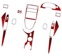 Jodriva Etiqueta Engomada Del Coche Ajuste Panel De Cambio Marchas, para Mustang 2001-2004 Juego Salida Aire Fibra Carbono Accesorios Interiores Bisel del tablero(BLACK Full Set RHD red)