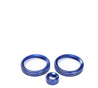 Jodriva For, for, Velar Evoque 2017-2022 Aleación Coche Central Aire Acondicionado Volumen Perilla Cubierta Anillo Accesorios Anillo embellecedor para perilla de aire acondicionado(Blue)