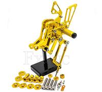 Jodriva , for Monster, 696/796/1100/1100S/1100 EVO CNC Aleación de Aluminio Reposapiés de Motocicleta Pedal de Estribo Estribo Trasero Juego Trasero Reposapiés para Motocicleta(Gold)