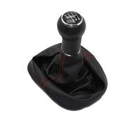 Jodrivá For Seat Leon 2000 2001 Toledo 1999 2000 2001 estilo de coche 6 velocidades engranaje 23 Mm agujero perilla de palanca de cambios de coche con Bota de cuero línea roja Perilla de palanca de ca