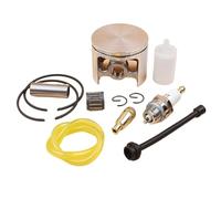 Jodriva Juego de filtros de Manguera de Combustible y Aceite de rodamiento de Anillos de pistón de 50mm, for Piezas Especiales de Motor de Motosierra Husqvarna, 266 268 Kit de pistón para Motosierra