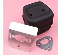 Jodriva Kit de placa protección refrigeración escape silenciador, for Husqvarna, 142 137 141 36 41 piezas motosierra 545006044 530069415 503836501 Kit de silenciador para motosierra