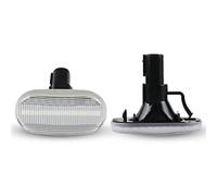 Jodriva Luces de coche de señal de giro de indicador lateral ámbar dinámico de 2 uds, for Suzuki, Jimny JB64W JB74 JB23 JB64, for Mazda, AZ todoterreno JM23W Luz intermitente del coche(Dynamic Clear C