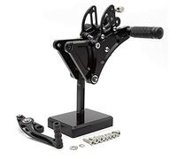 Jodriva Pedal de Estribo Trasero for Motocicleta, for Buell, XB9S XB12S XB9R XB12R XB 9, estriberas traseras de aleación de Aluminio Ajustables, reposapiés Reposapiés para Motocicleta(Schwarz)