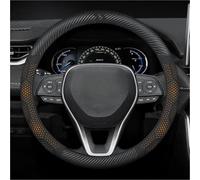 Jodrivá Protector para Volante de Coche, para Corlla Camry, Yaris, para Auris C-HR, Rav4, Land Bz3 Bz4 Protector de la Cubierta del Volante del vehículo(Black The Carbon Orange)
