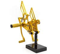 Jodriva Se Adapta a NSF100/NSR50 2004-2010 Reposapiés Trasero Ajustable de Aluminio for Motocicleta Reposapiés Trasero Pedal de Estribo Reposapiés para Motocicleta(Gold)