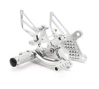 Jodriva Se Adapta a NSF100/NSR50 2004-2010 Reposapiés Trasero Ajustable de Aluminio for Motocicleta Reposapiés Trasero Pedal de Estribo Reposapiés para Motocicleta(Silver)