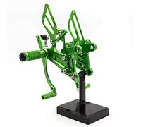 Jodriva Se Adapta a NSF100/NSR50 2004-2010 Reposapiés Trasero Ajustable de Aluminio for Motocicleta Reposapiés Trasero Pedal de Estribo Reposapiés para Motocicleta(Green)