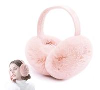 Jodsen 1 Piezas Orejeras Invierno, Ojeras Plegables Prueba Viento Felpa, Accesorio Invierno Unisex Protector Oídos Suave y Cálido para Mujeres, Hombres, Niñas, Niños (Rosa Claro)