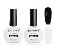 JODSONE 2Pcs Esmalte de Uñas de Gel Set 10ml Blanco y Negro Gel Polish, Soak Off LED U V Gel Nail Manicure All Seasons Gel Polish Nail