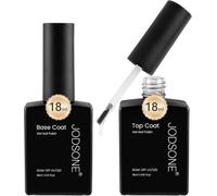 JODSONE Base y Top Coat Semipermanente 2 x 18ml, Esmaltes Semipermanentes para Uñas, Top Coat Semipermanente Alto Brillo Soak Off U V LED Kit para Pintauñas Semipermanentes Manicura DIY en Casa