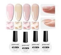 JODSONE Builder Gel Set Caja de Regalo 4 x 10 ml - Color Rosa Nude Rubber para Extensión y Fortalecimiento de Uñas, Juego de Arte de Uñas de Larga Duración para Mujeres