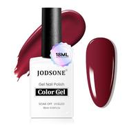JODSONE Esmalte de uñas de gel rojo burdeos de 18 ml, esmalte de uñas, color rojo profundo, alto brillo Soak Off U V Light Nail Manicure Salon DIY at Home