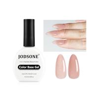 JODSONE Gel base de 16,5 ml - 3 en 1 gel de goma Jelly Rubber Coat Nude Sheer Colored Base Coat, Color & Builder in One, Gray Brush for Smooth Application