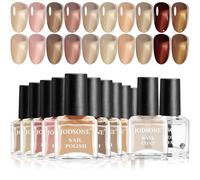 JODSONE Jelly Juego de esmaltes de uñas, 10 colores con 2 PIEZAS Base y Top Top Secado Rápido Brillo Brillo Jalea Esmalte de uñas Translúcido Ámbar Gris Rojo Color Nude Color