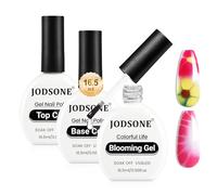 JODSONE Juego de 3 capas de base y capa superior de gel de 16,5 ml, sin limpiar, capa superior, base de gel para efecto disperso, impresión, pintura de uñas, se debe secar con lámpara UV
