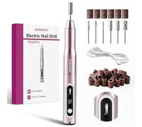 JODSONE Taladro profesional de uñas 30.000 RPM Low Noise with Speed Control Rotary Button and 6 Replacement Drill Bits, Manicure Pedicure Tools for Home Salon Use