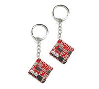 JODUY Cyberpunk - Llavero mecánico, llavero tecnológico y colgante futurista, dije de jugador y bolsa divertida para llaves, bolsos y ropa de calle, Rojo, Small