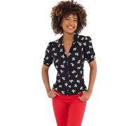 Joe Browns Bow Print Jersey Top Camisa, Negro, 42 para Mujer