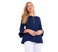 Joe Browns Longline Button Down Jersey Top Camisa, Azul Marino, 46 para Mujer