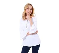 Joe Browns Longline Button Down Jersey Top Camisa, Blanco, 36 para Mujer