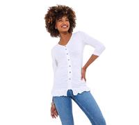 Joe Browns Longline Ruched Front Jersey Top Camisa, Blanco, 44 para Mujer