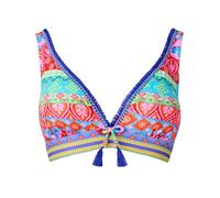 Joe Browns Recycled Content Patchwork Tassel Trim Bikini Top Parte Superior, Azul/Multicolor, 44 para Mujer