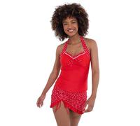 Joe Browns Retro Polka Dot Frilly Ruched Swim Skirt Bañador, Rosso, 44 para Mujer