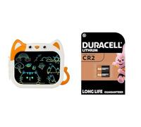 JOEAIS Tableta Escritura LCD 10 Pulgadas, Tablero De Dibujo con DiseñO De Gato Animado, Juguetes Educativos Y De Viaje para NiñOs Y NiñAs, Excelente CumpleañOs para NiñOs (Naranja) + Duracell - Pilas