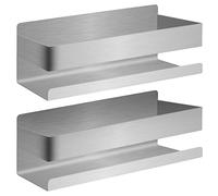 Joejis 2pcs Estante de Ducha Acero INOX para Champú y Jabonera - Estante de baño sin toladro - Adhesivo de Pared Resistente para Artículos de Baño