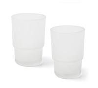Joeji's Juego de 2 Vasos de Cristal Esmerilado de Repuesto para cepillos de Dientes, Organizador higiénico - Diseño práctico Elegante - Tamaño estándar