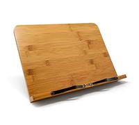 Joeji's Kitchen Atril para libros en Bambú | Soportes para libros de recetas | Soporte libros de cocina con posa brazos ajustable | Atril libros de recetas para cocina de bambú