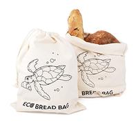 Joeji's Kitchen bolsa pan de algodón para pan casero y productos de panadería 30 x 40 cm juego de 2 baguette bag ecológica talega pan de desperdicio cero alternativa al plástico desechable