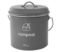 Joeji's Kitchen Compostador Cocina de 3.5L para Cocina con filtros de carbón, Cubo de Basura de Acero sin plástico para Basura organica, Cubo Compost para Cocina…