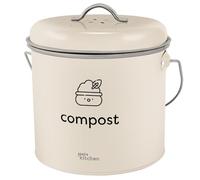 Joeji's Kitchen Contenedor de Abono de 3,5 L, Contenedor de Abono de Cocina Compacto con Filtros de Carbón, Acero Galvanizado, Solución Inodora de Reciclaje de Alimentos…