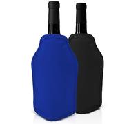 Joeji's Kitchen Juego de 2 fundas para enfriadores de vino - Perfectas para enfriar botellas de vino y champán - Ideal para cenas y otros eventos - Negro y azul