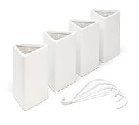 Joeji's Kitchen Juego de 4 ambientadores colgantes para radiador | blanco | radiador cerámico para controlar la humedad ambiental | Humidificador de radiador colgante triangular de cerámica