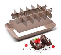 joeji's Kitchen Molde Brownie Pan Para Hornear Rectangular 31x 20cm - Molde Para Pasteles de Acero Al Carbono Antiadherente - con 18 Separadores Cortador De Brownie de Chocolate