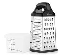 Joeji's Kitchen Rallador de Cocina - 6 en 1 Rallador Manual con Recipiente a Juego - Herramienta de Cocina Multifunción - Ideal para rallar queso rebanar y triturar - Fácil de limpiar