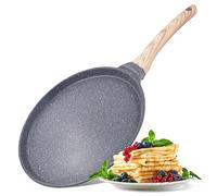Joeji's Kitchen Sartén para crepes de 26 cm, antiadherente, fácil de limpiar, compatible con inducción, mango de baquelita suave, también apta para huevos, omellete, tawa, roti