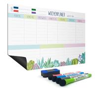 Joeji's Planificador semanal de pizarra | Planificador semanal familiar y organizador semanal de comidas todo en uno | Pizarra blanca magnética