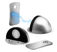 Joejis Set de 2 Tope de Puertas Magnéticos - Protectores de Piso con Retén Magnético - Tope de Puerta de Alta Resistencia - Acero Inoxidable Duradero - Plata (2)